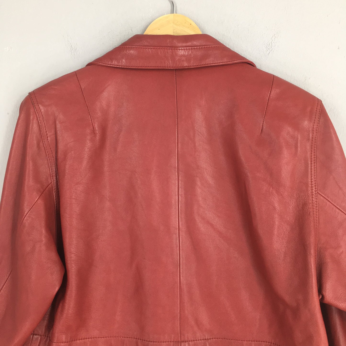 Loewe Madrid Made In Spain Leather Double Breasted Coat Size M