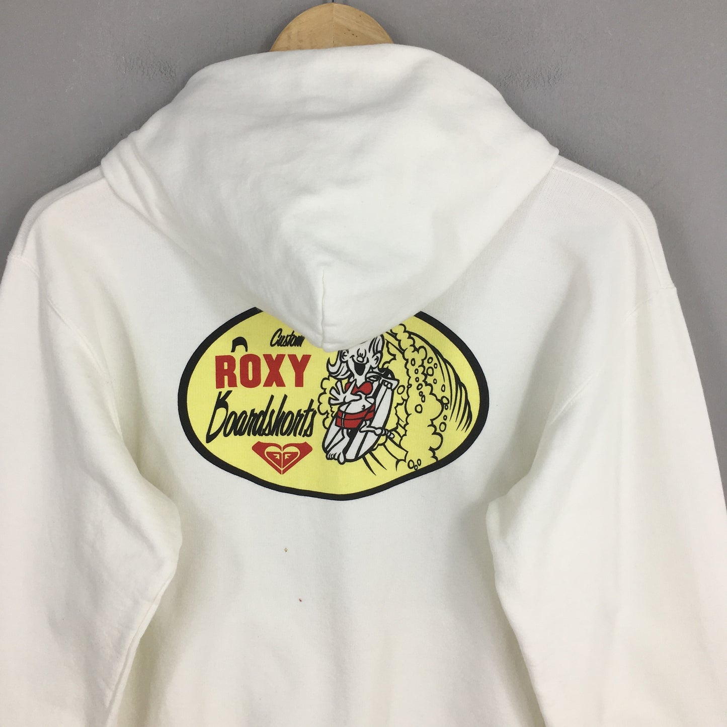 Roxy Surf White Hoodie Sweatshirt Large