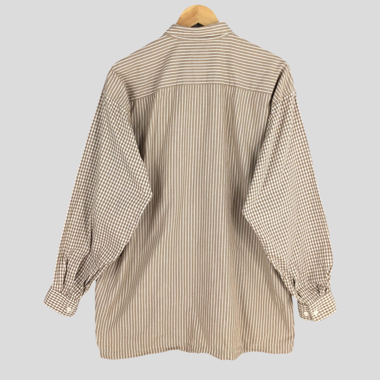 Issey Miyake Brown Stripes Shirt Large