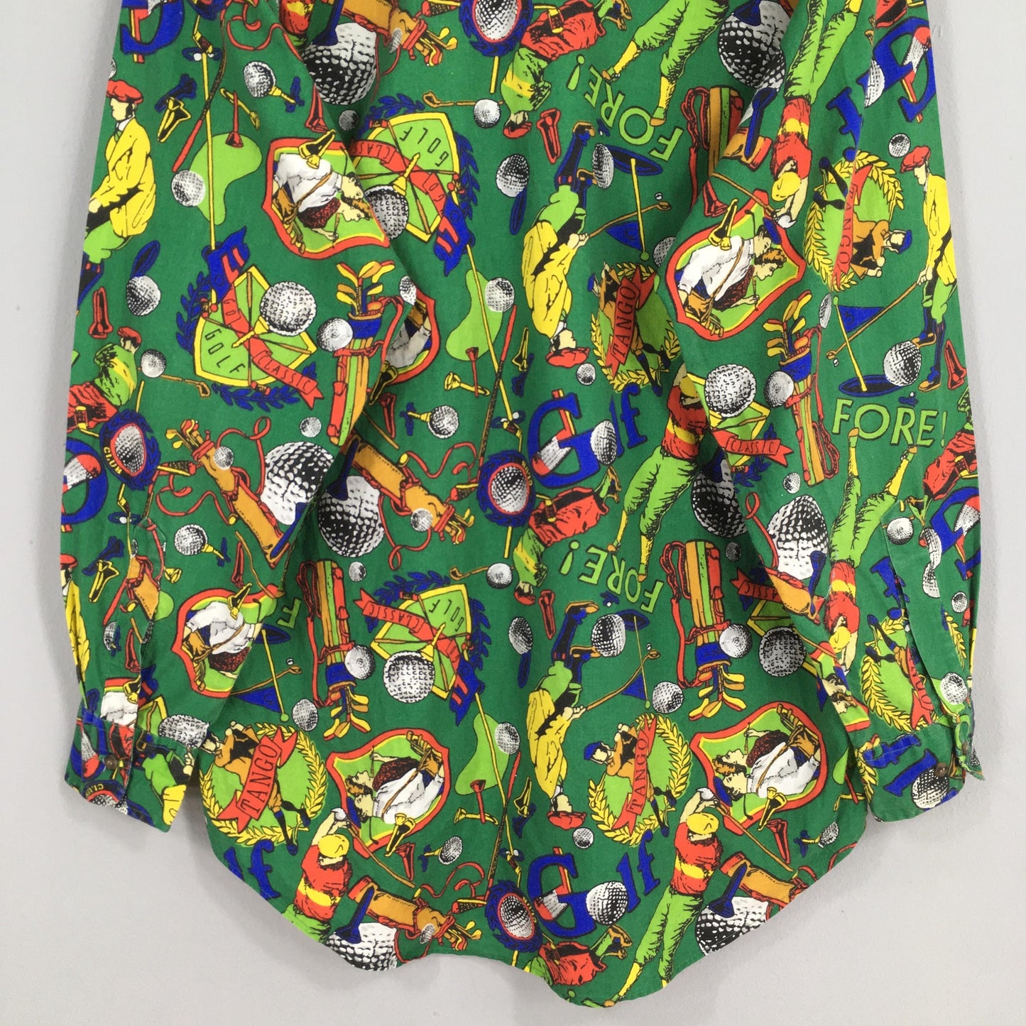 Tango Max Raab Playing Golf Funky Multicolor Shirt Large