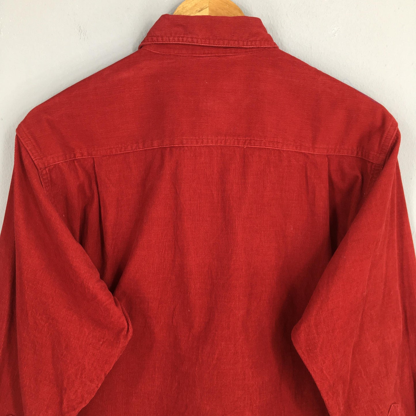 Pepsi Plain Corduroy Red Flannel Shirt Medium