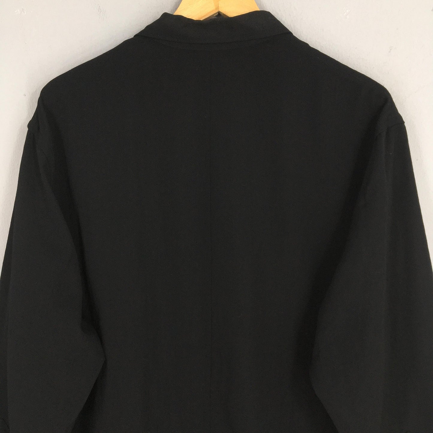 Ys For Men Yohji Yamamoto Black Wool Shirt XLarge