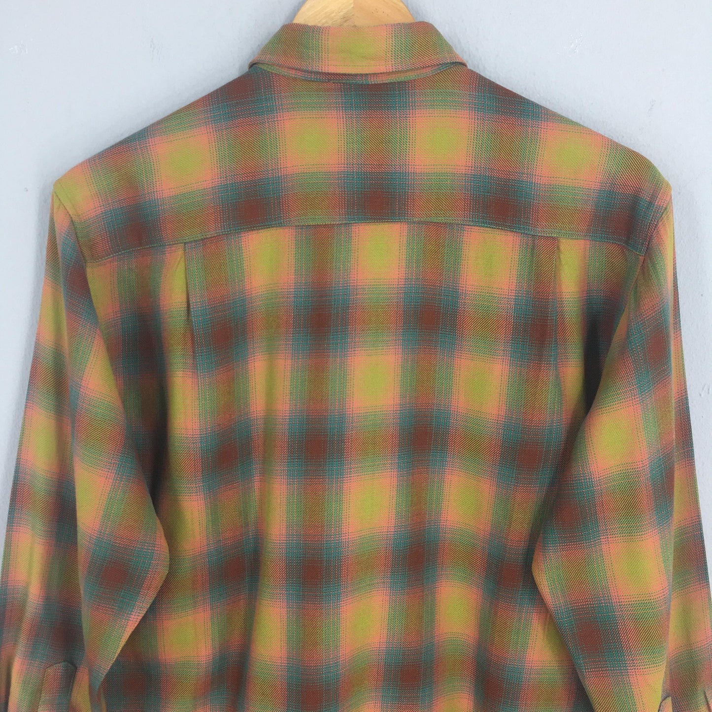 Plaid Shadow Tartan Checkered Flannel Shirt Medium