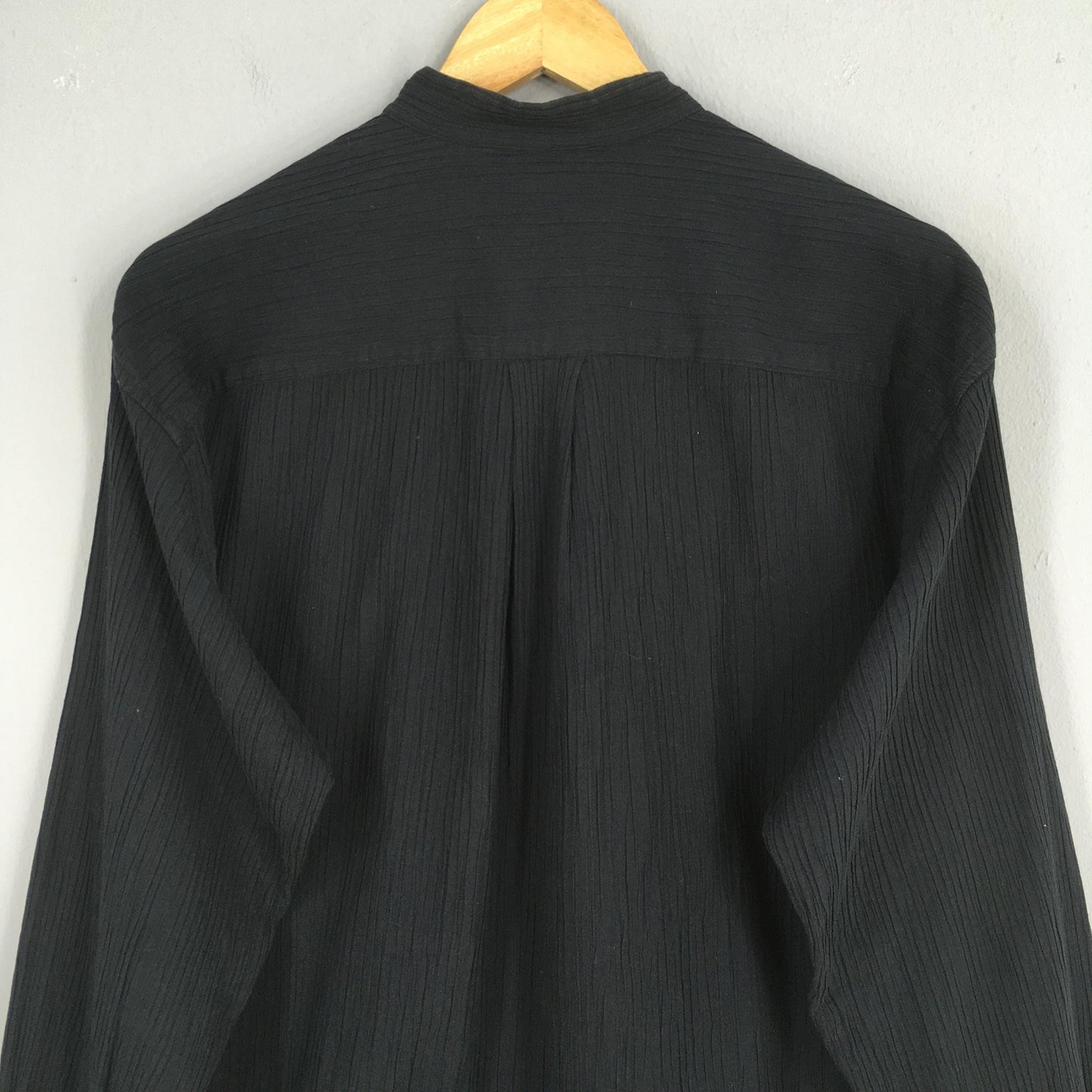 Issey Miyake Men Pleated Black Shirt Medium
