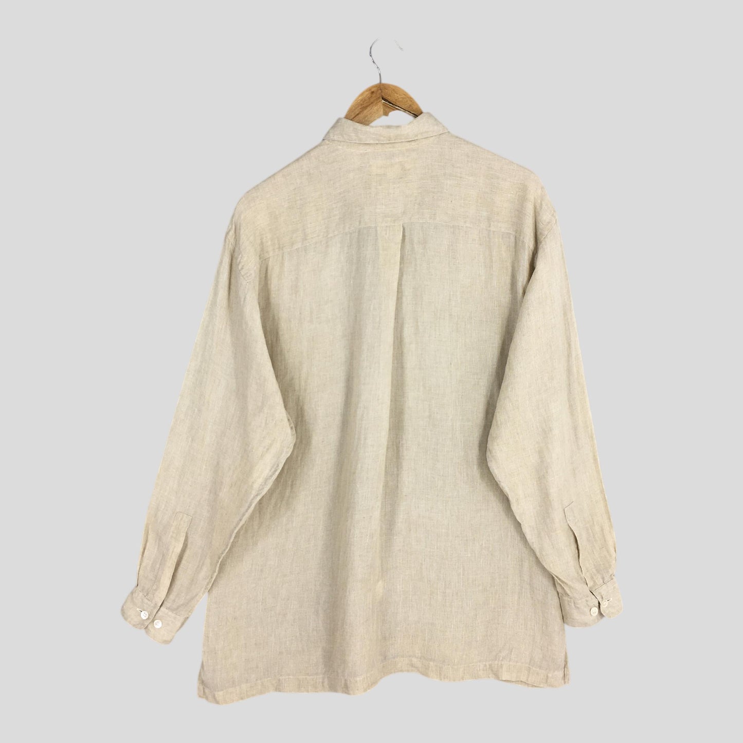 Issey Miyake Design Studio Beige Linen Shirt Medium