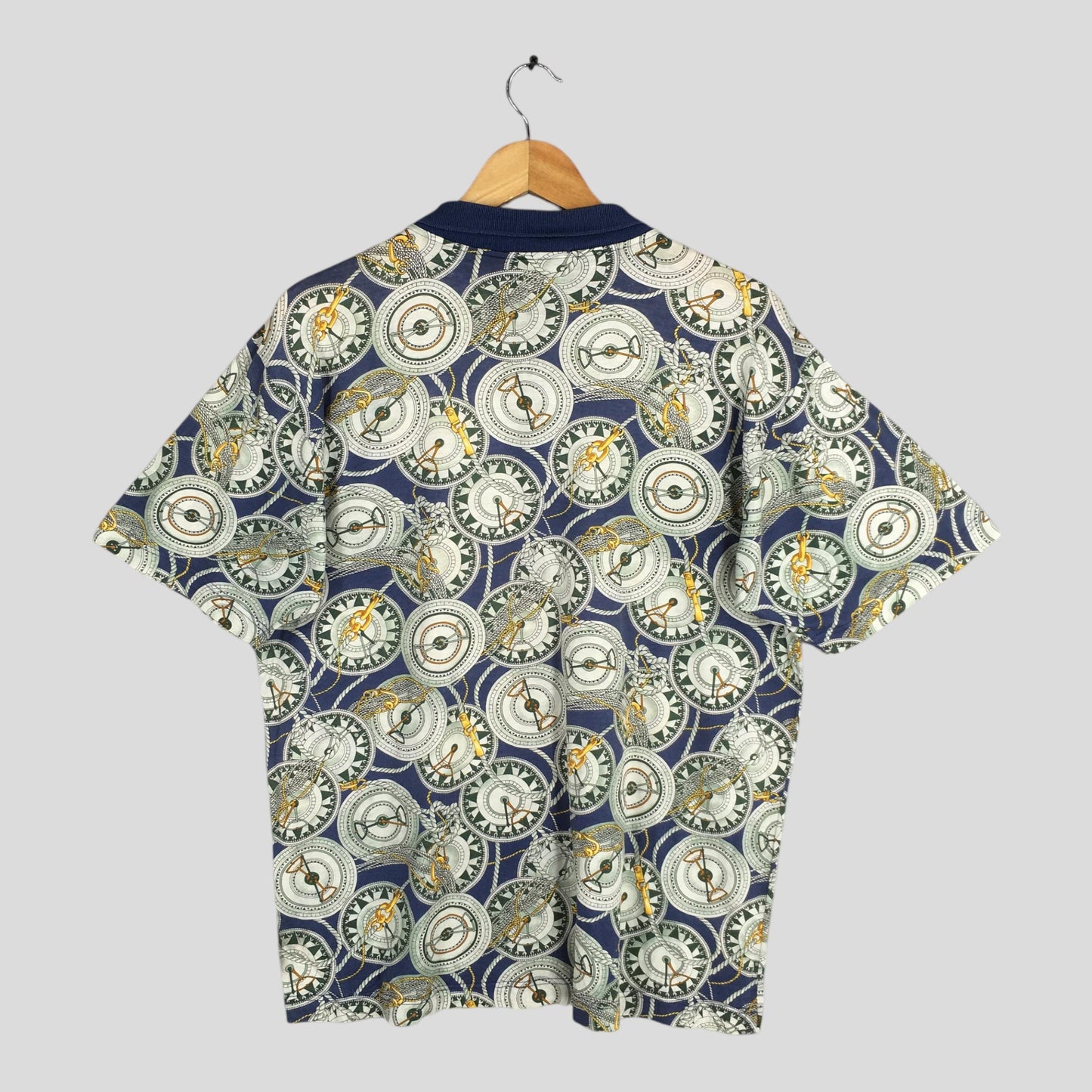 Celine Paris Baroque Multicolor Collar Shirt XLarge