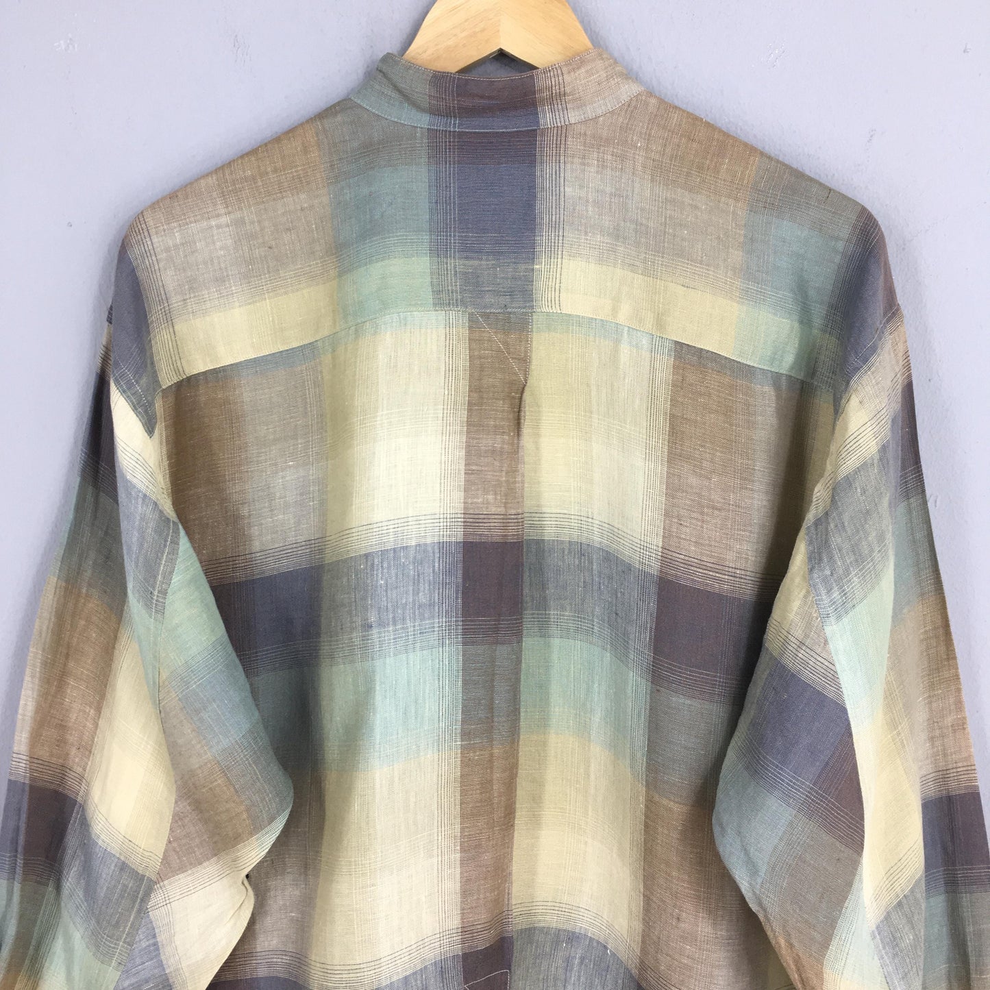 Issey Miyake Plaid Linen Shirt Medium
