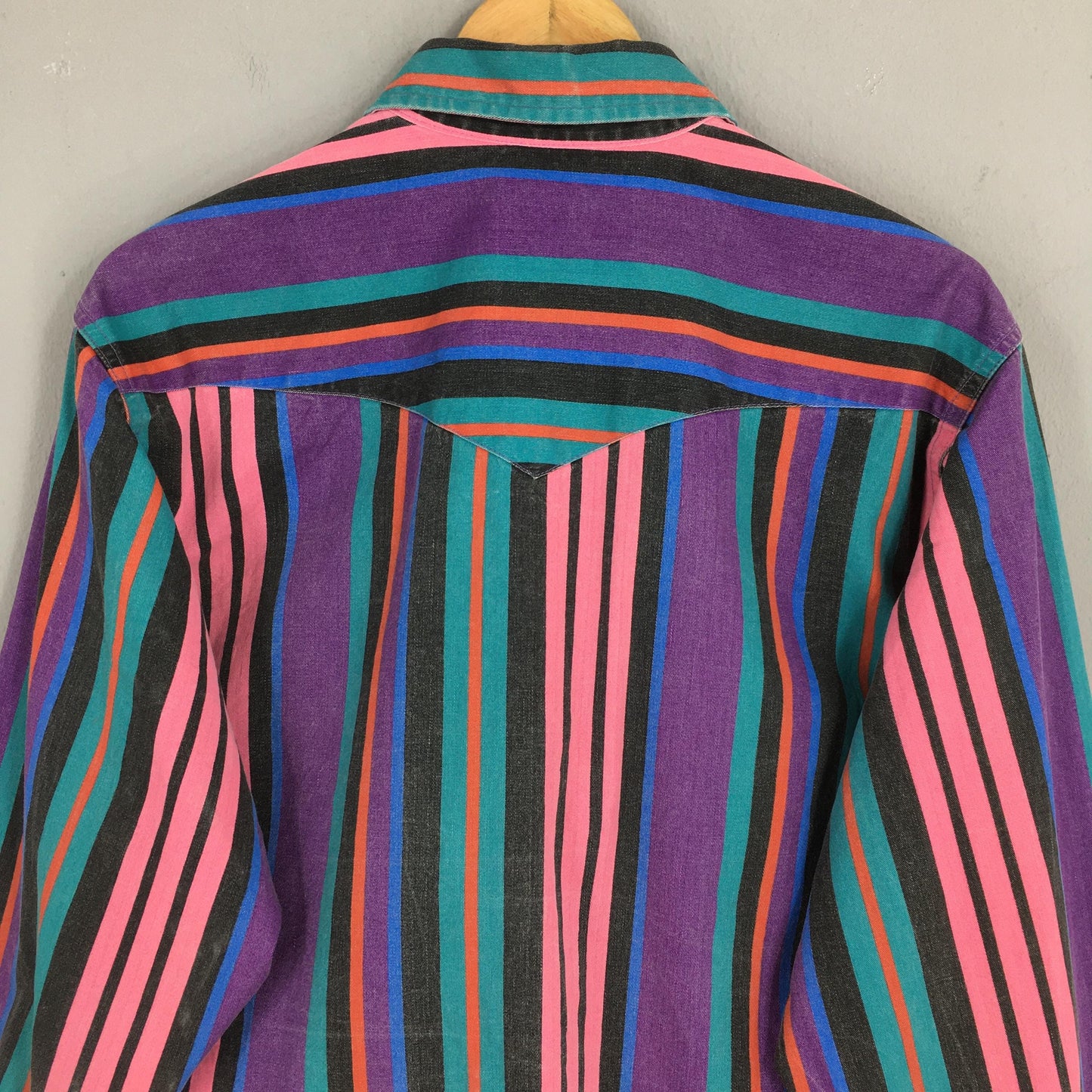Wrangler Striped Multicolor Brushpopper Western Shirt XLarge
