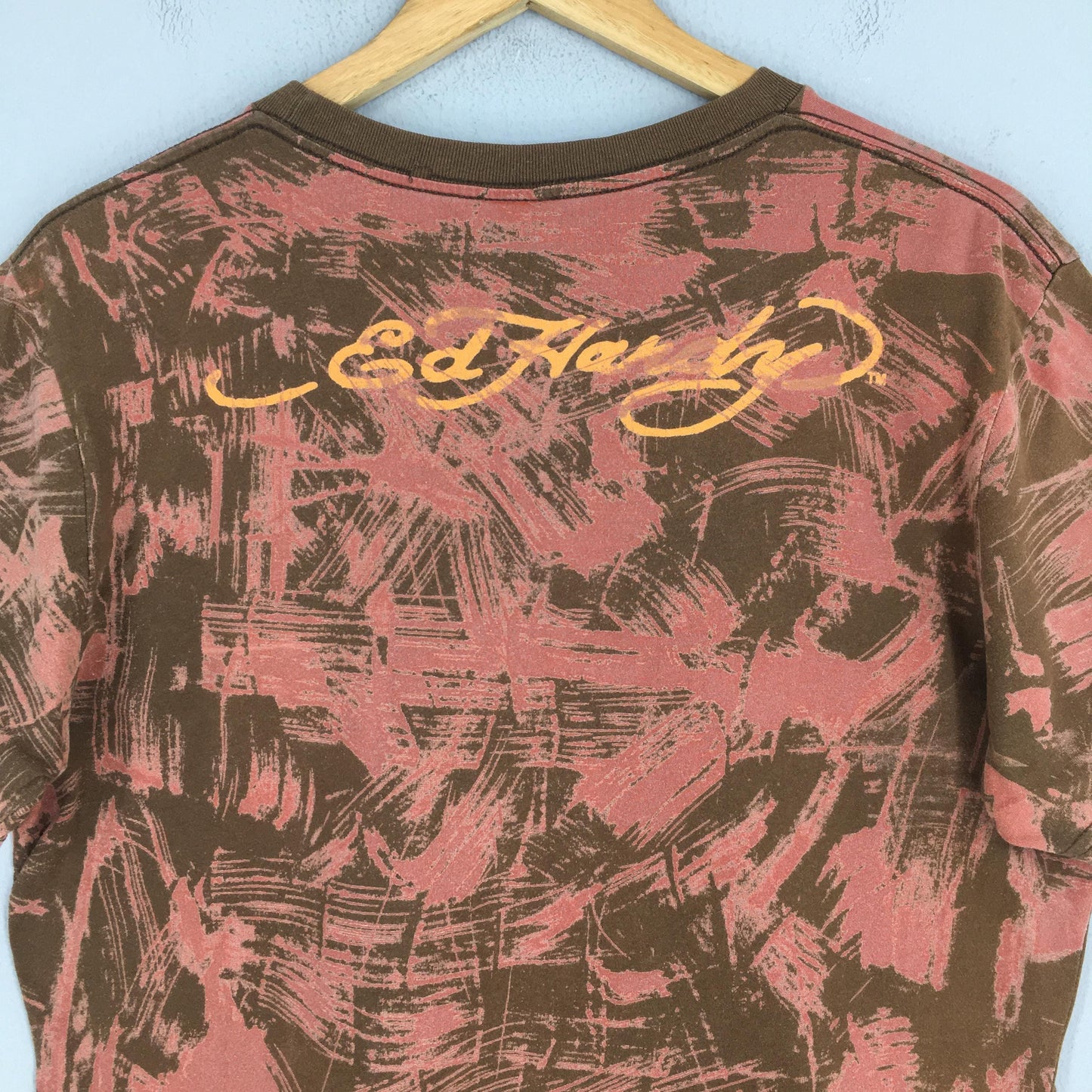 Don Ed Hardy By Christian Audigier Tattoo Tie Dye Red T shirt Medium