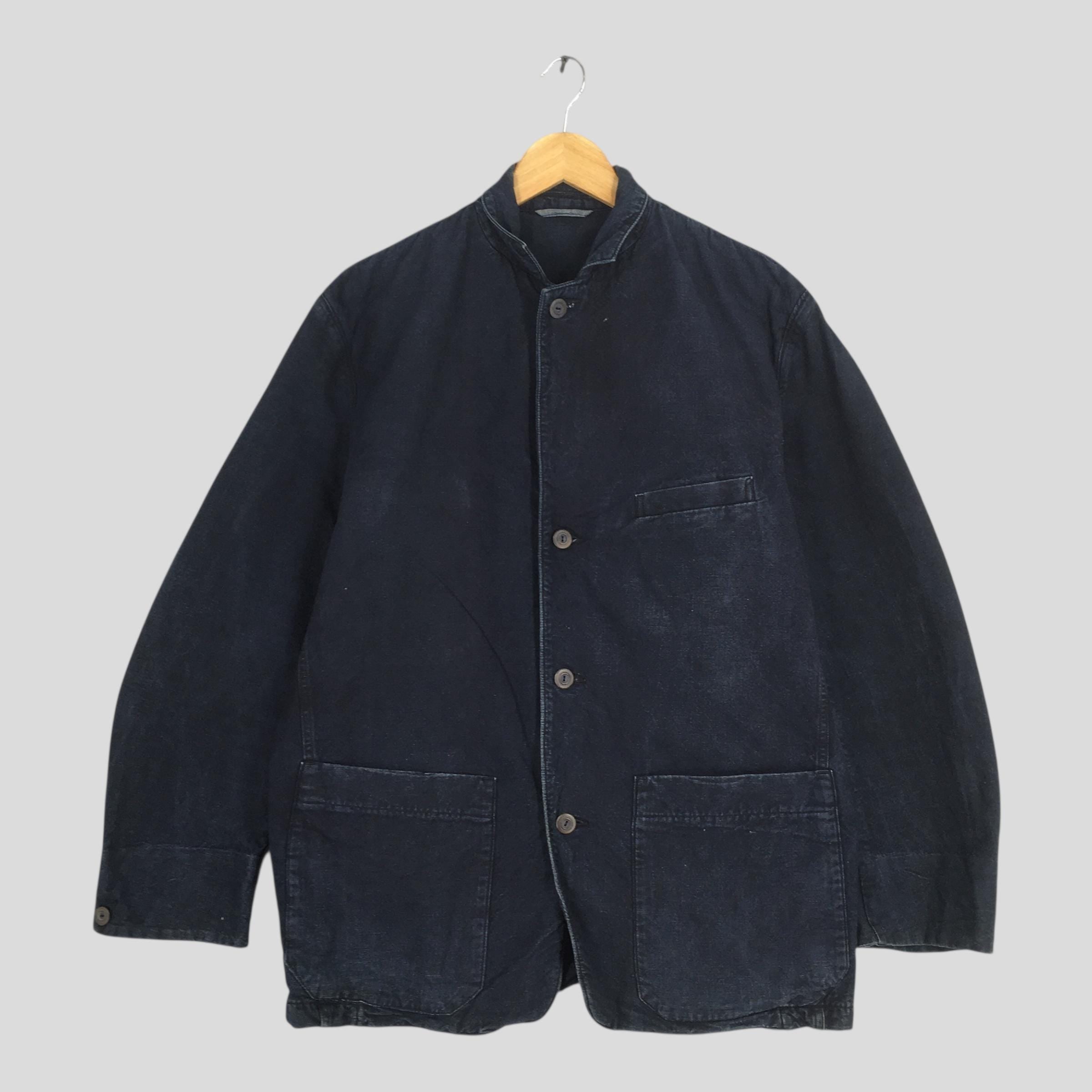 45 RPM Denim Indigo Blue Worker Twill Cotton Jacket Large – axevin