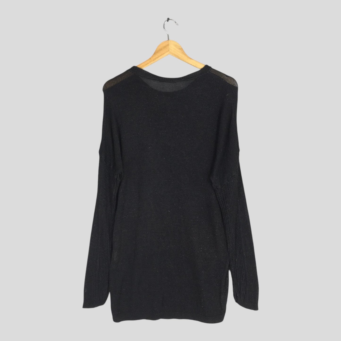 Ys Yohji Yamamoto Black Knit Pocket Rayon Knitwear Medium