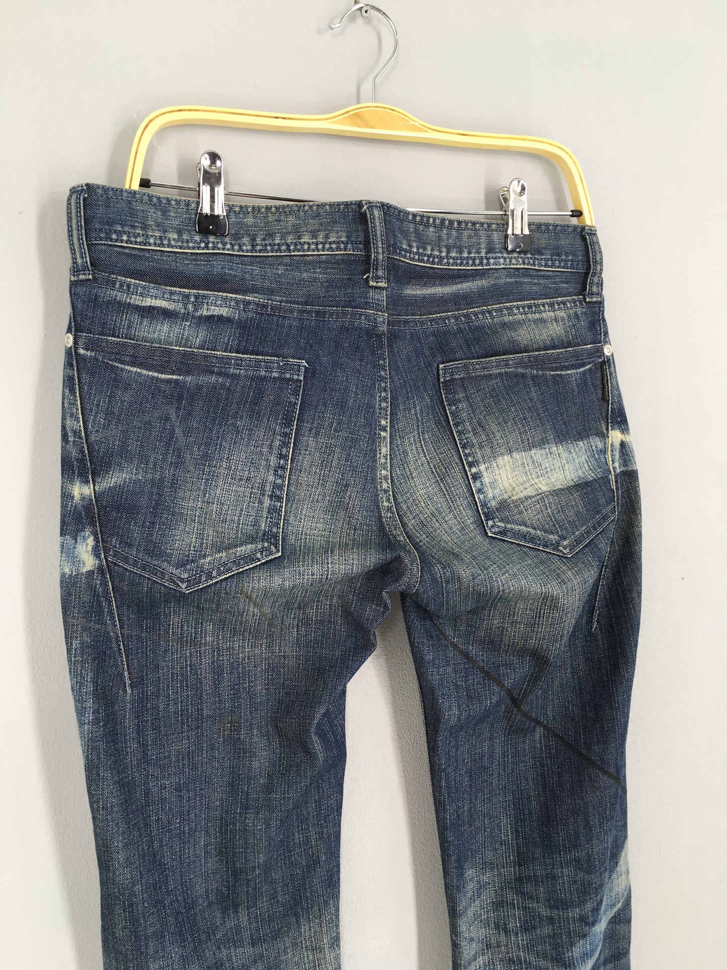 Size 32x34 Blackbarret By Neil Barret Slim Fit Patterned Paint Jeans