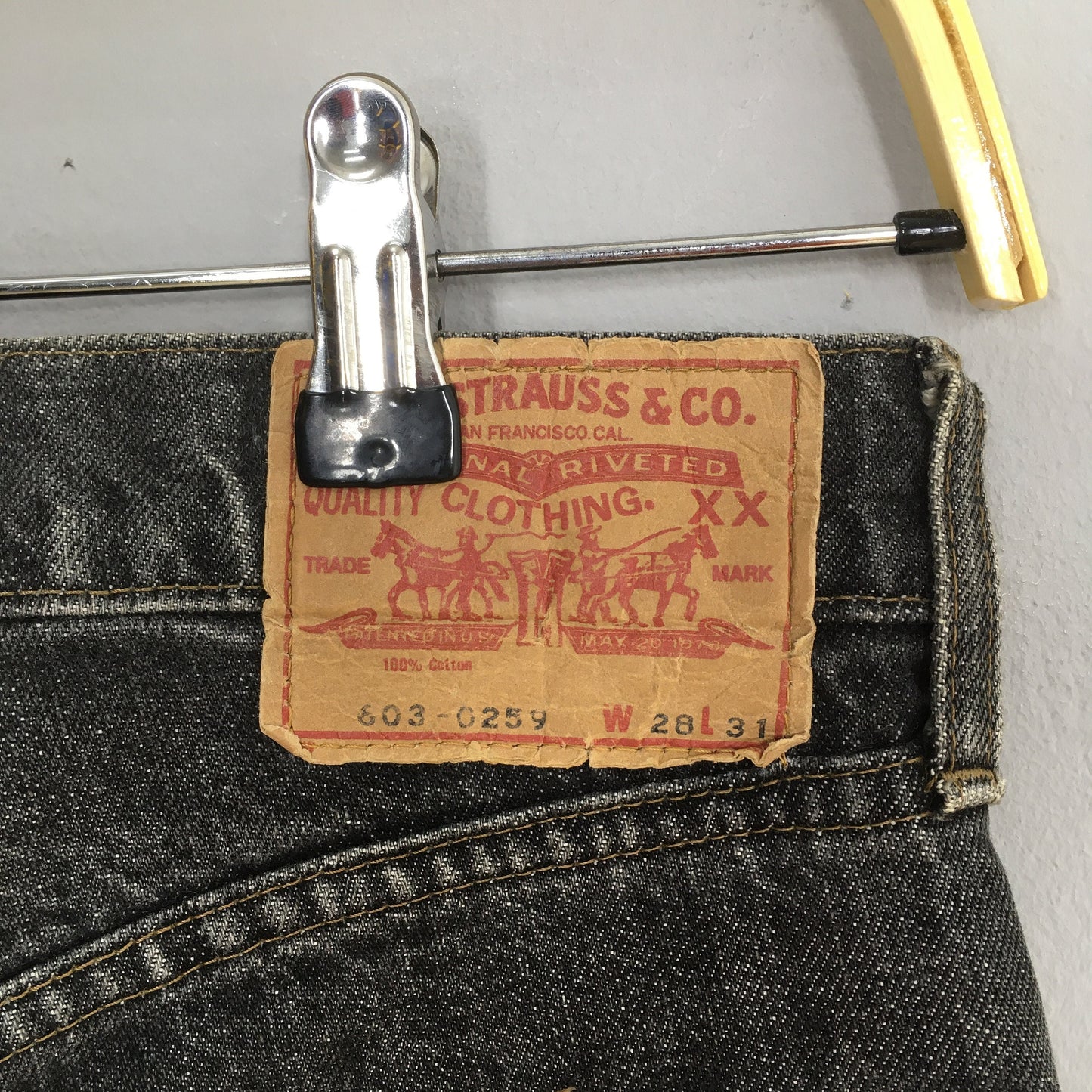 Levi's 603 Black Jeans Stone Washed Size 28x28