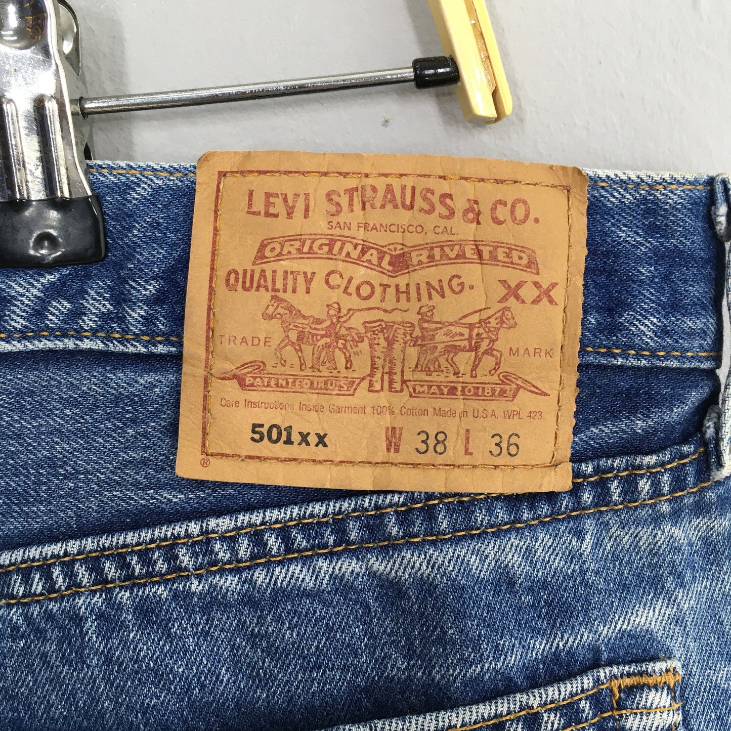 Levi's 501XX Stonewash Jeans Faded Blue Denim Size 36x33