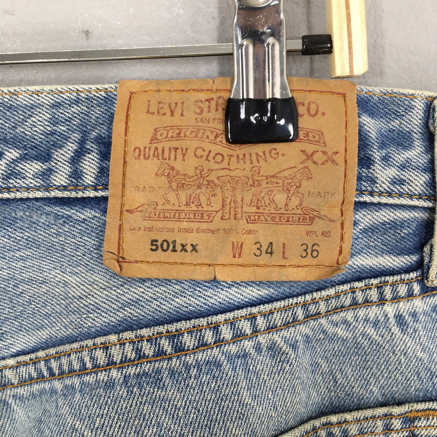 Levi's 501XX Distressed Ripped Jeans Size 31x32