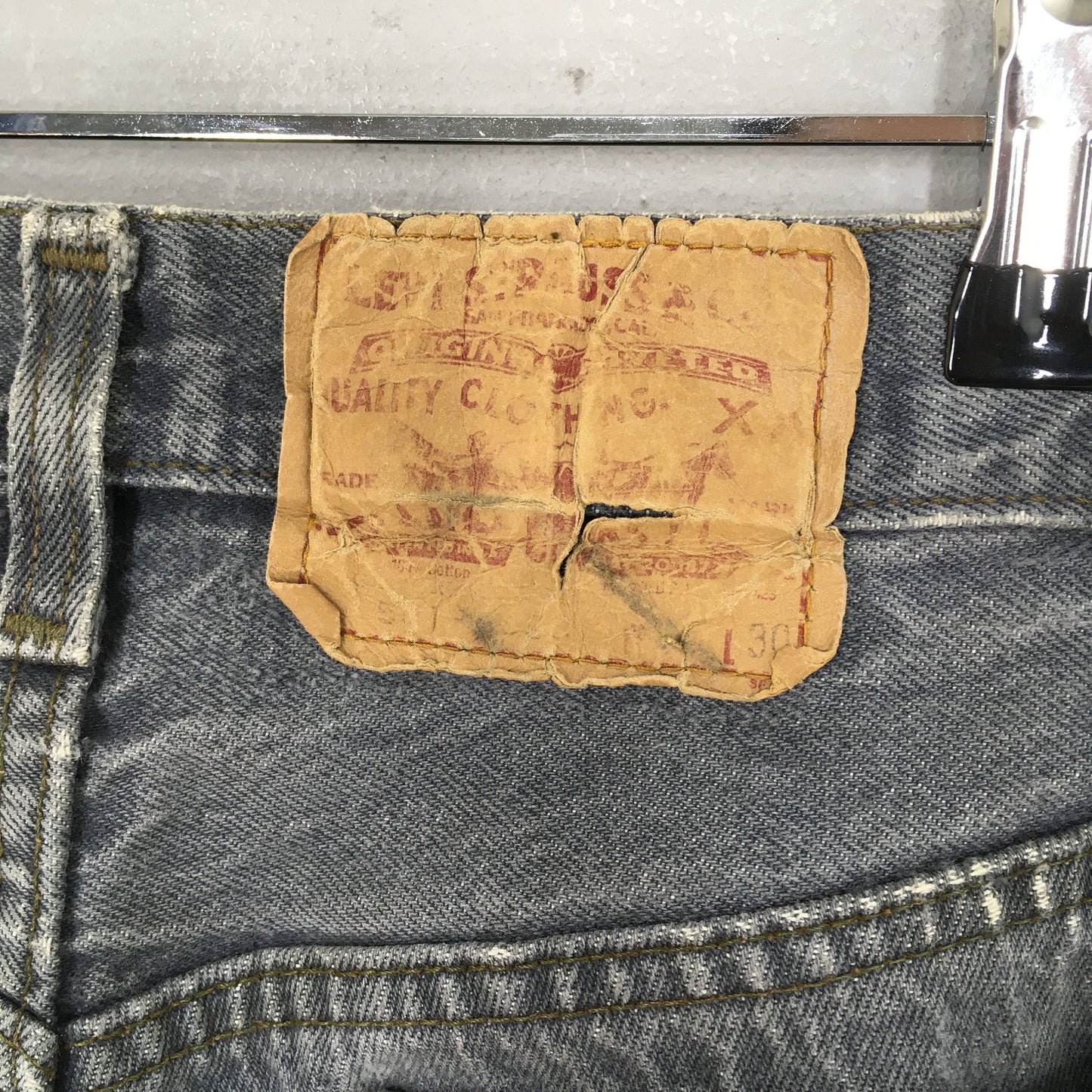 Levi's 501 Ash Gray Distressed Jeans Size 29x29.5