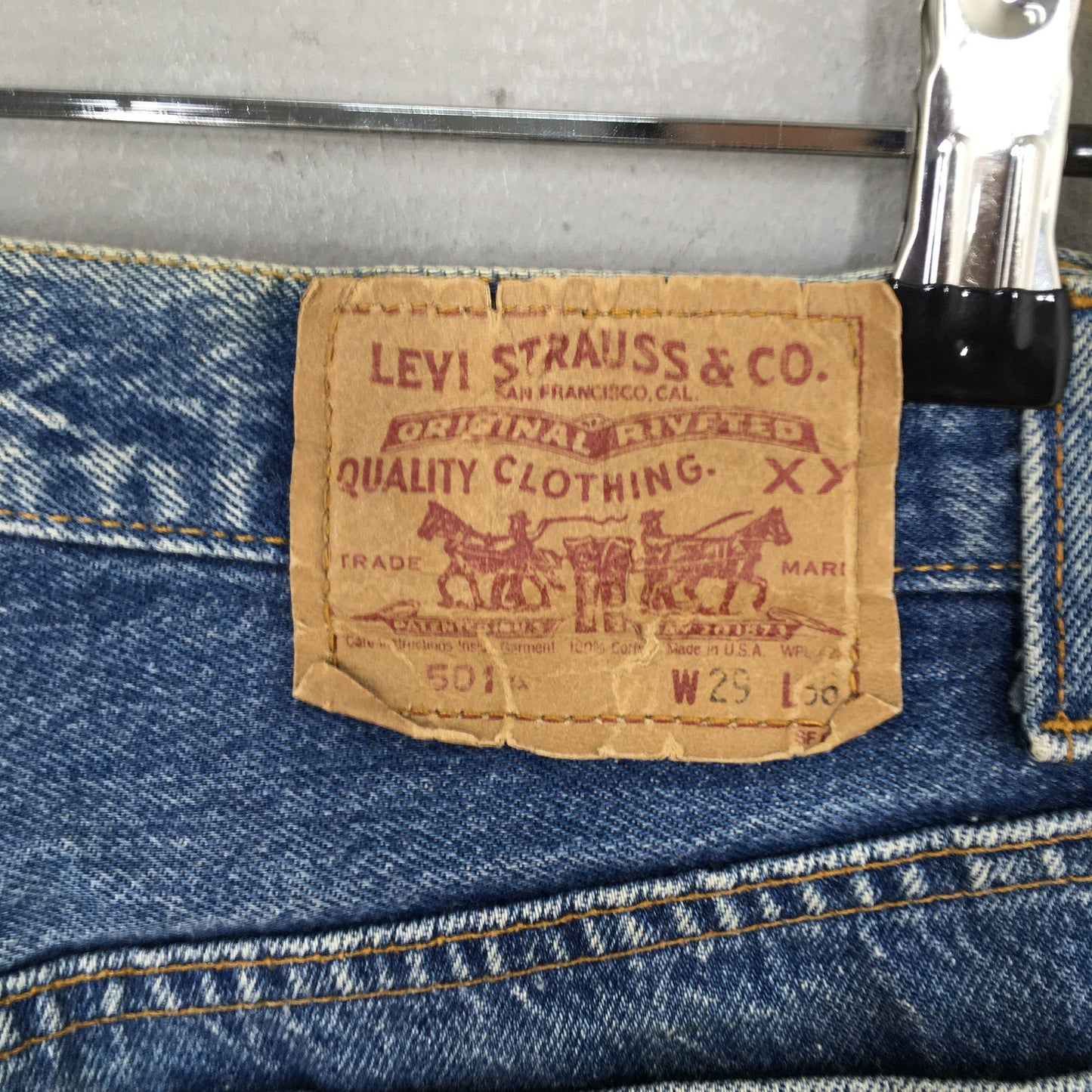 Levi's 501XX Faded Blue Stonewash Jeans Size 27x31.5