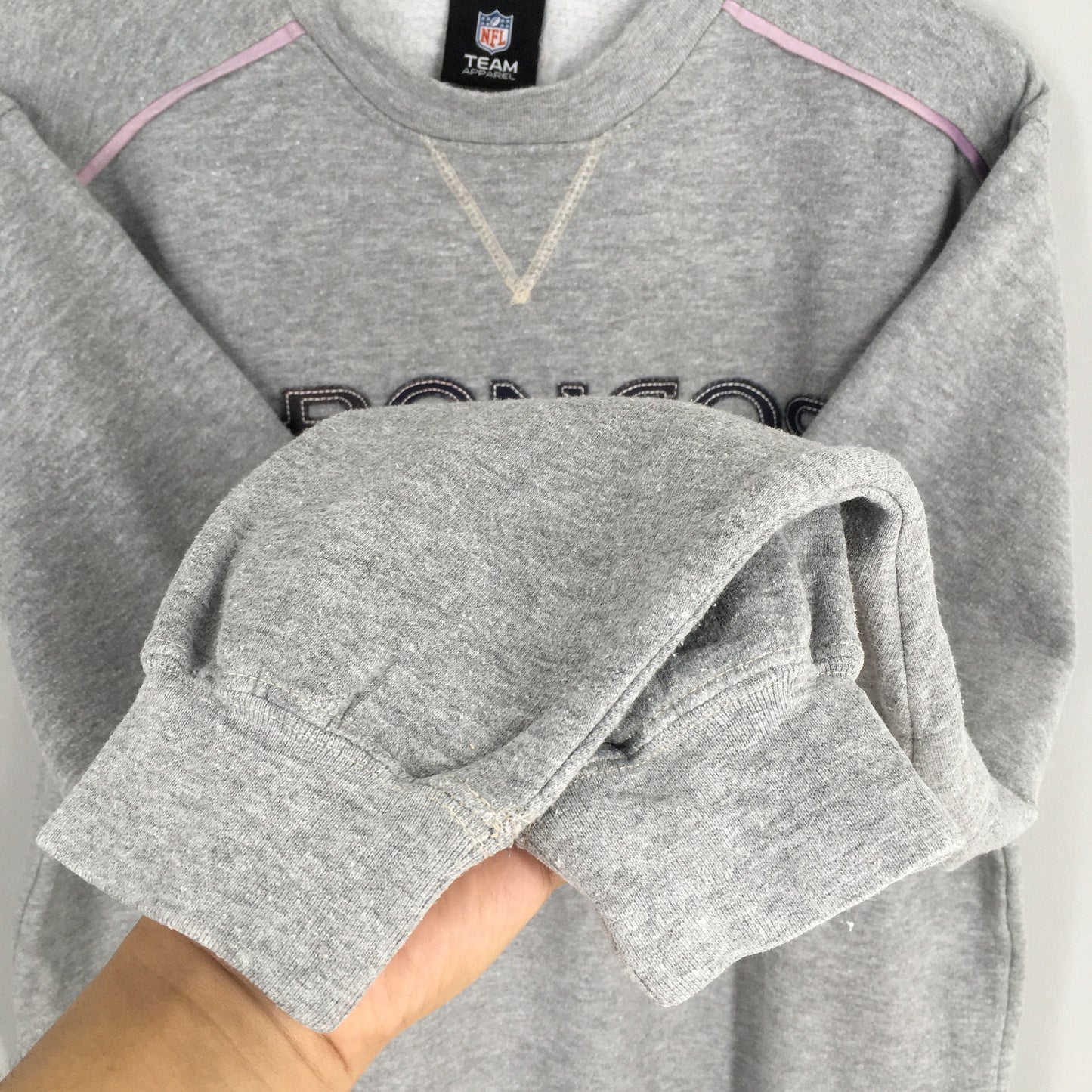 Denver Broncos Rugby NFL Gray Sweater Large