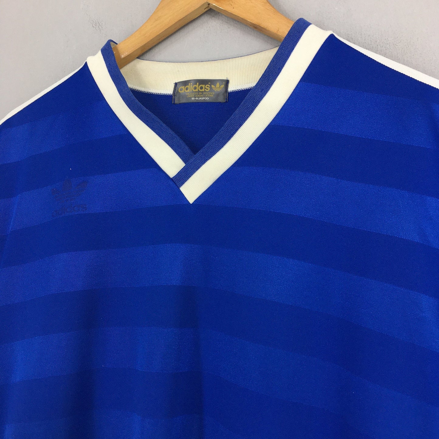 Adidas Trefoil #7 Blue Stripes Jersey Medium