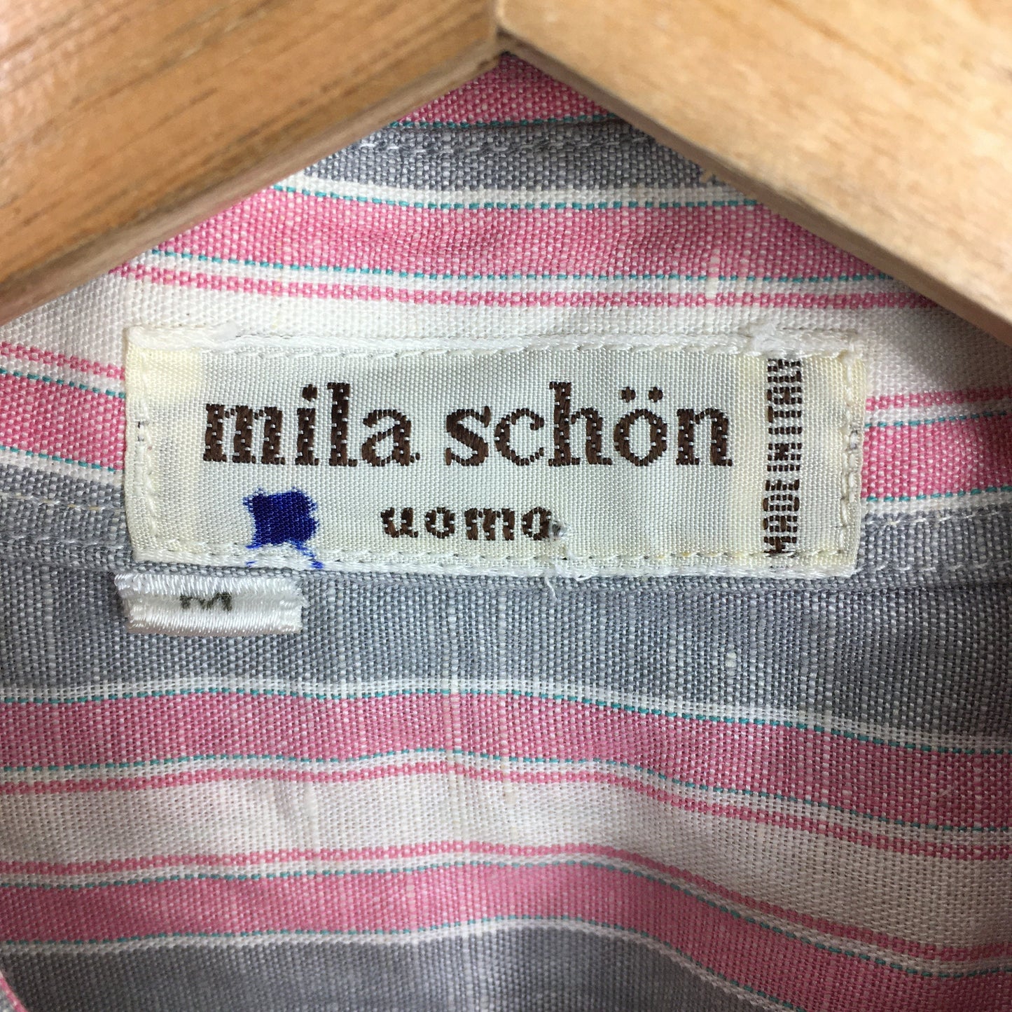 Mila Schon Stripes Flannel Linen Shirt Medium