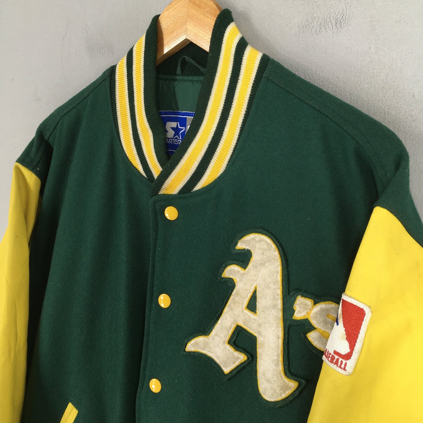 Oakland Athletics Mlb Leather Varsity Jacket Large