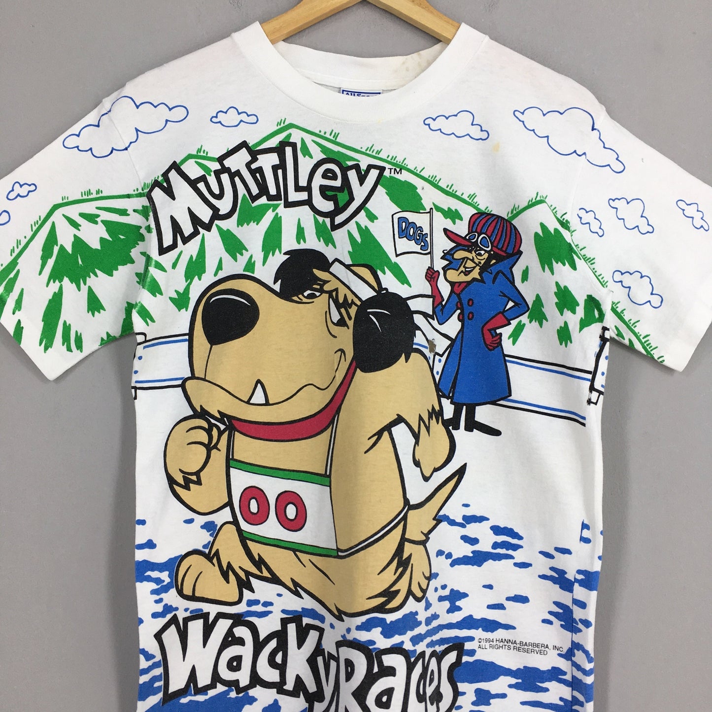 Muttley Wackyraces Dog White T shirt Medium