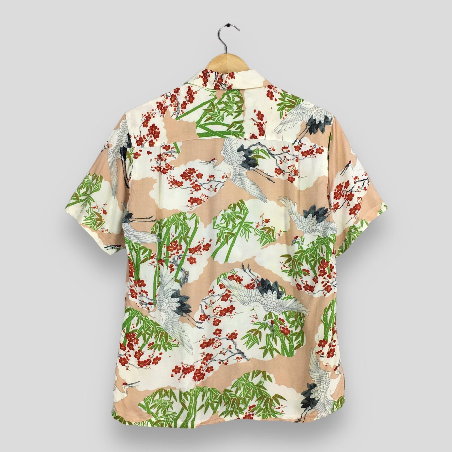 Hawaiian Honolulu Phoenix Bird Rayon Shirt Large