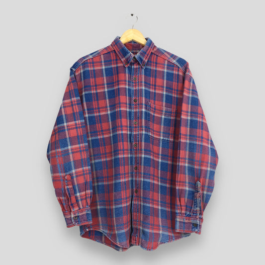 LL Bean Flannel Checkered Shirt Mens Medium