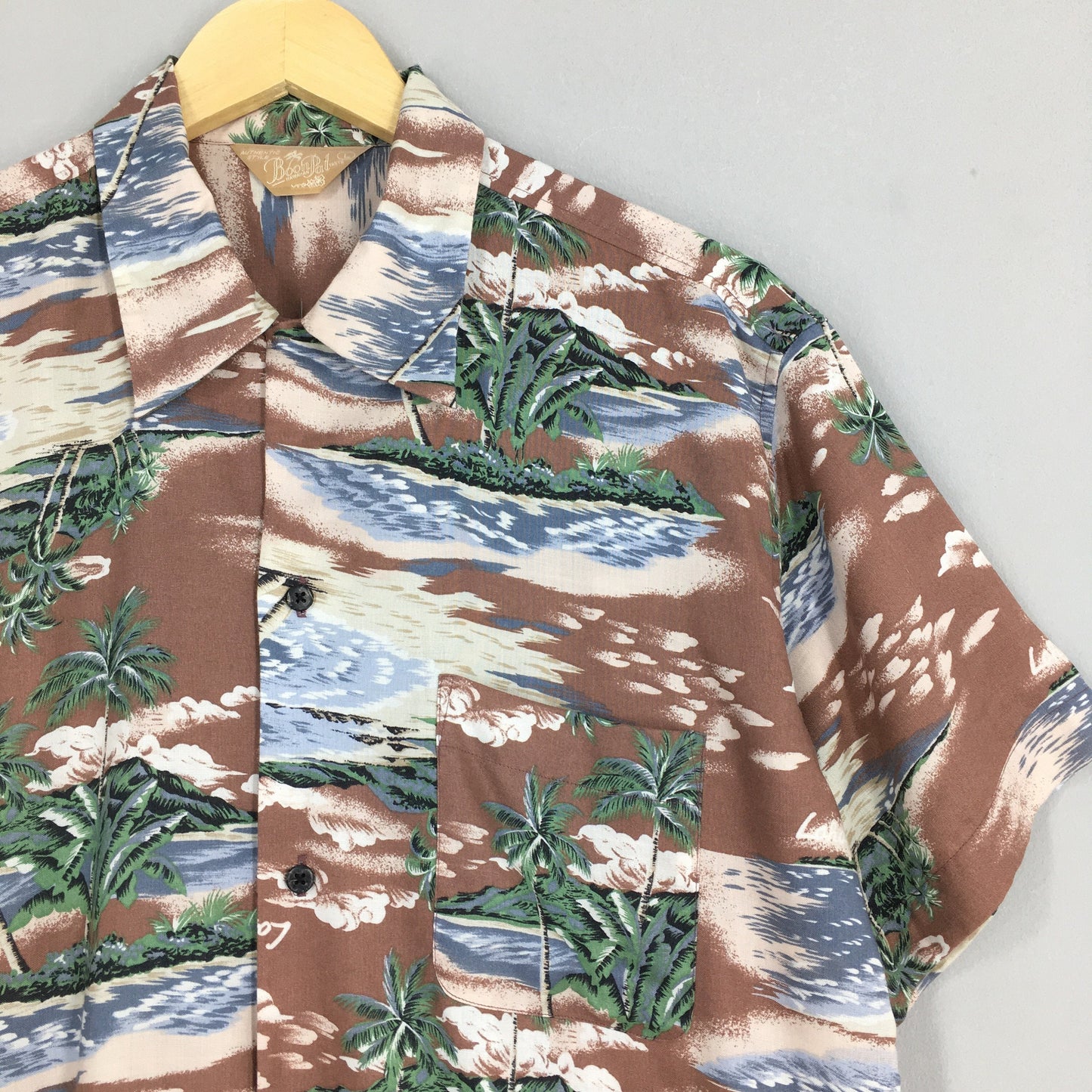 Japanese Hawaiian Aloha Coconut Tree Shirt Large