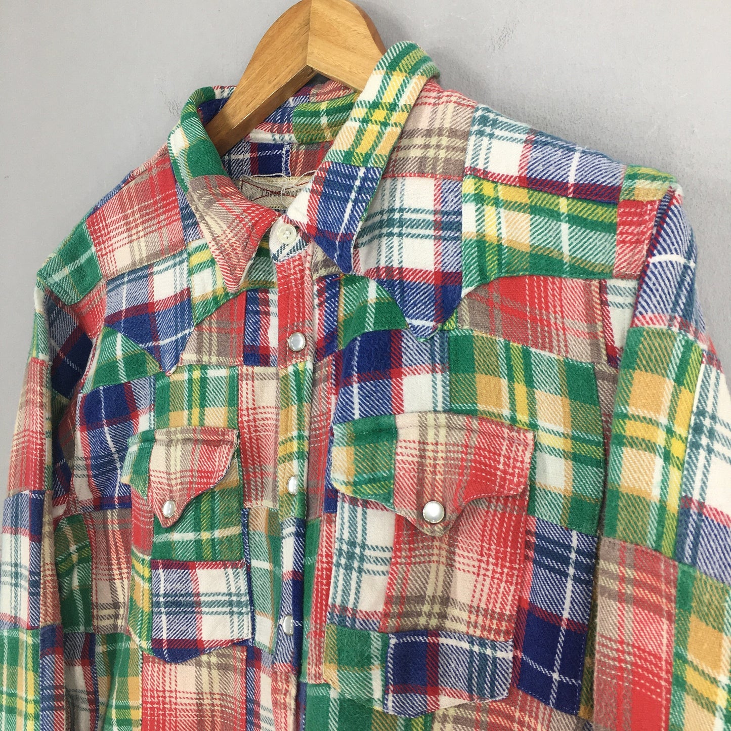 Patchwork Tartan Flannel Shirt Medium