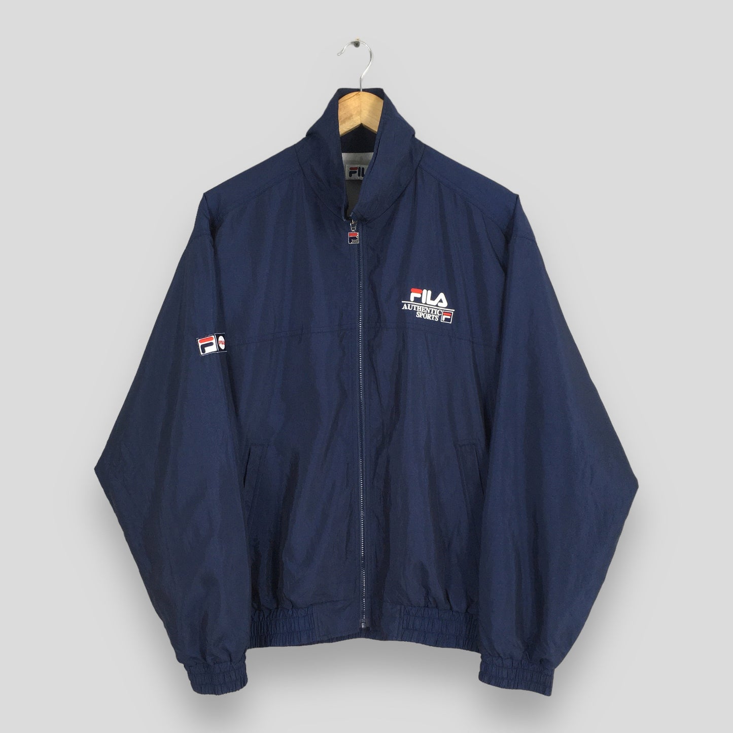 Fila Sports Blue Windbreaker Jacket Large