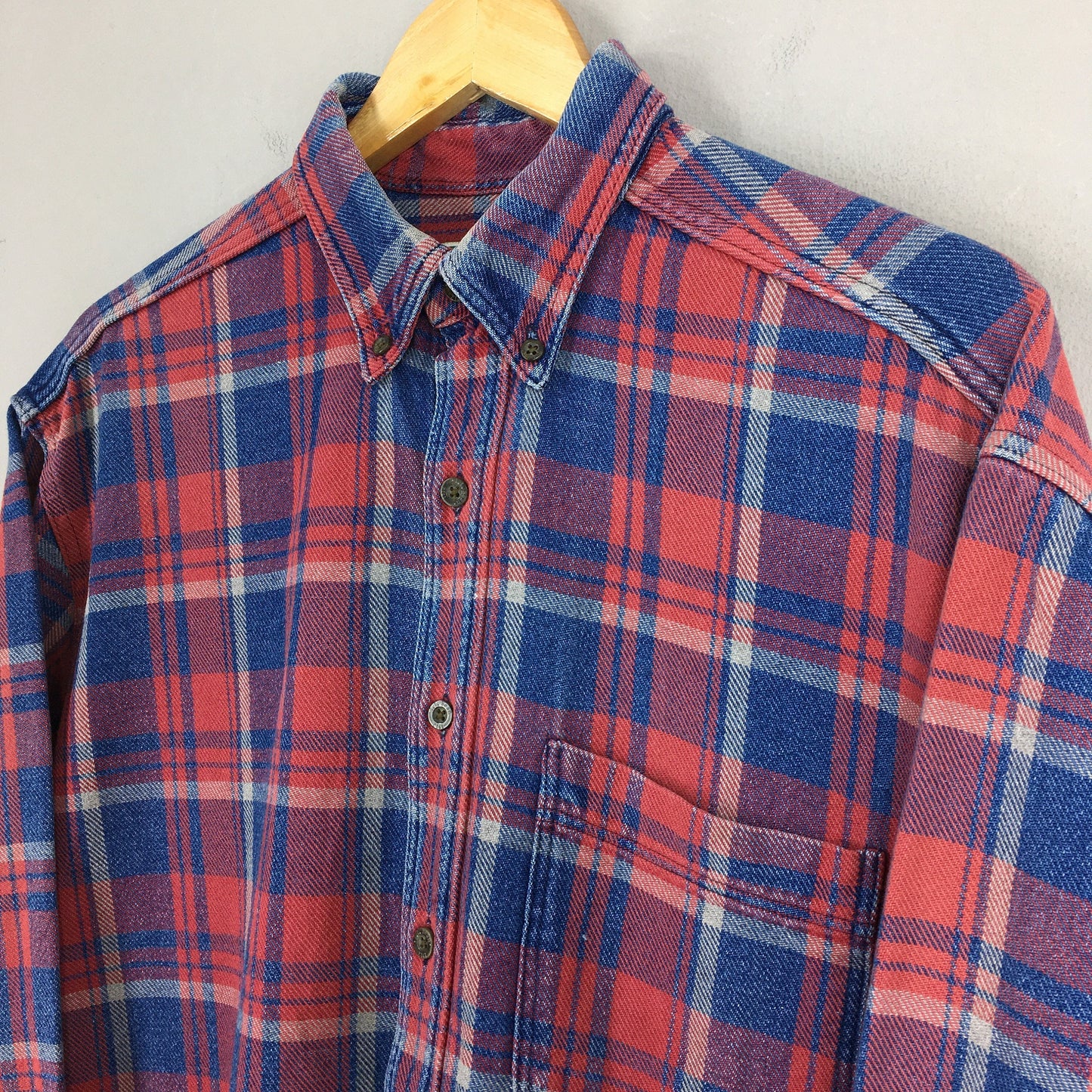 LL Bean Flannel Checkered Shirt Mens Medium