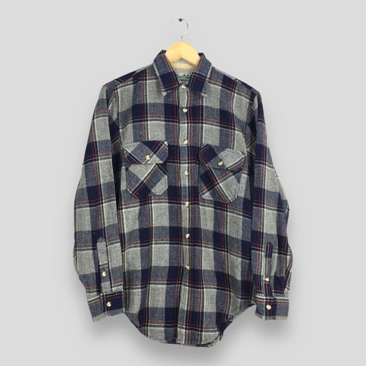 Outdoor Exchange Plaid Shadow Multicolor Wool Flannel Shirt Small