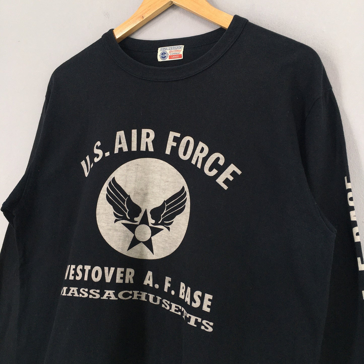 Buzz Rickson Usa Army Air Force Black T shirt Large