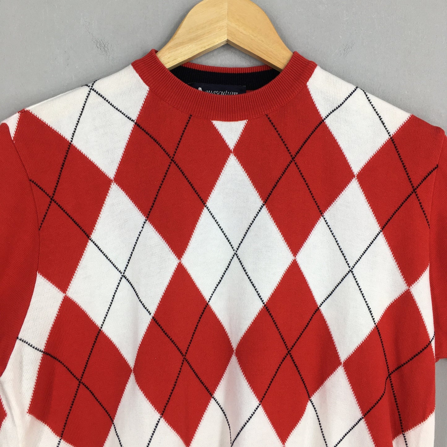 Aquascutum Argyle Red Sweatshirt Medium