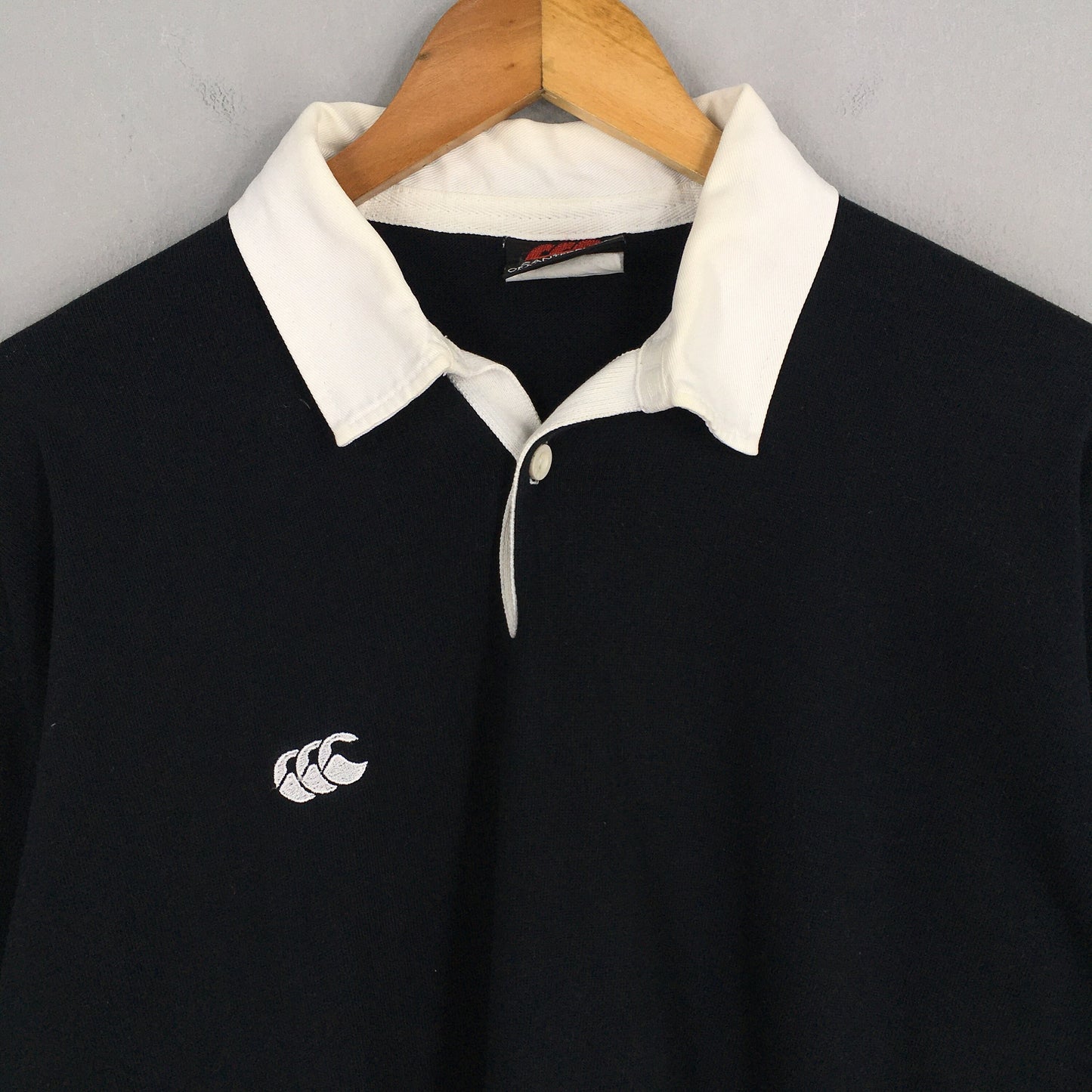 Canterbury Of New Zealand Rugby Black Polo Rugby Shirt Large