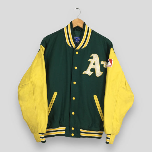 Oakland Athletics Mlb Leather Varsity Jacket Large