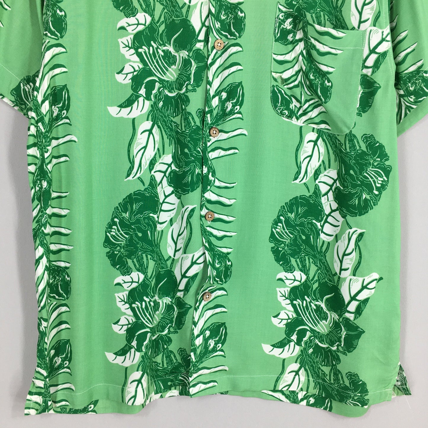 Vintage 80s Hawaii Aloha Green Shirt Large