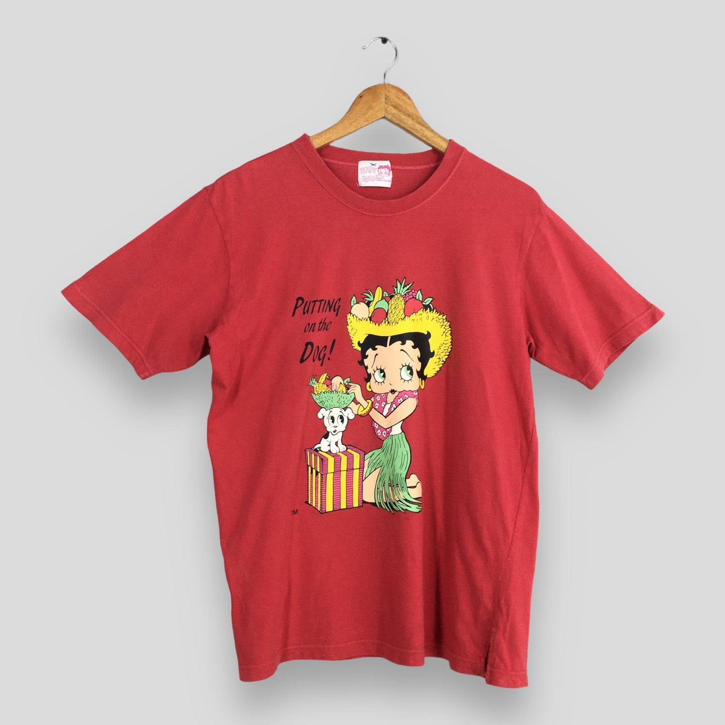 Betty Boop Hawaii Hula Girl Red T shirt Medium