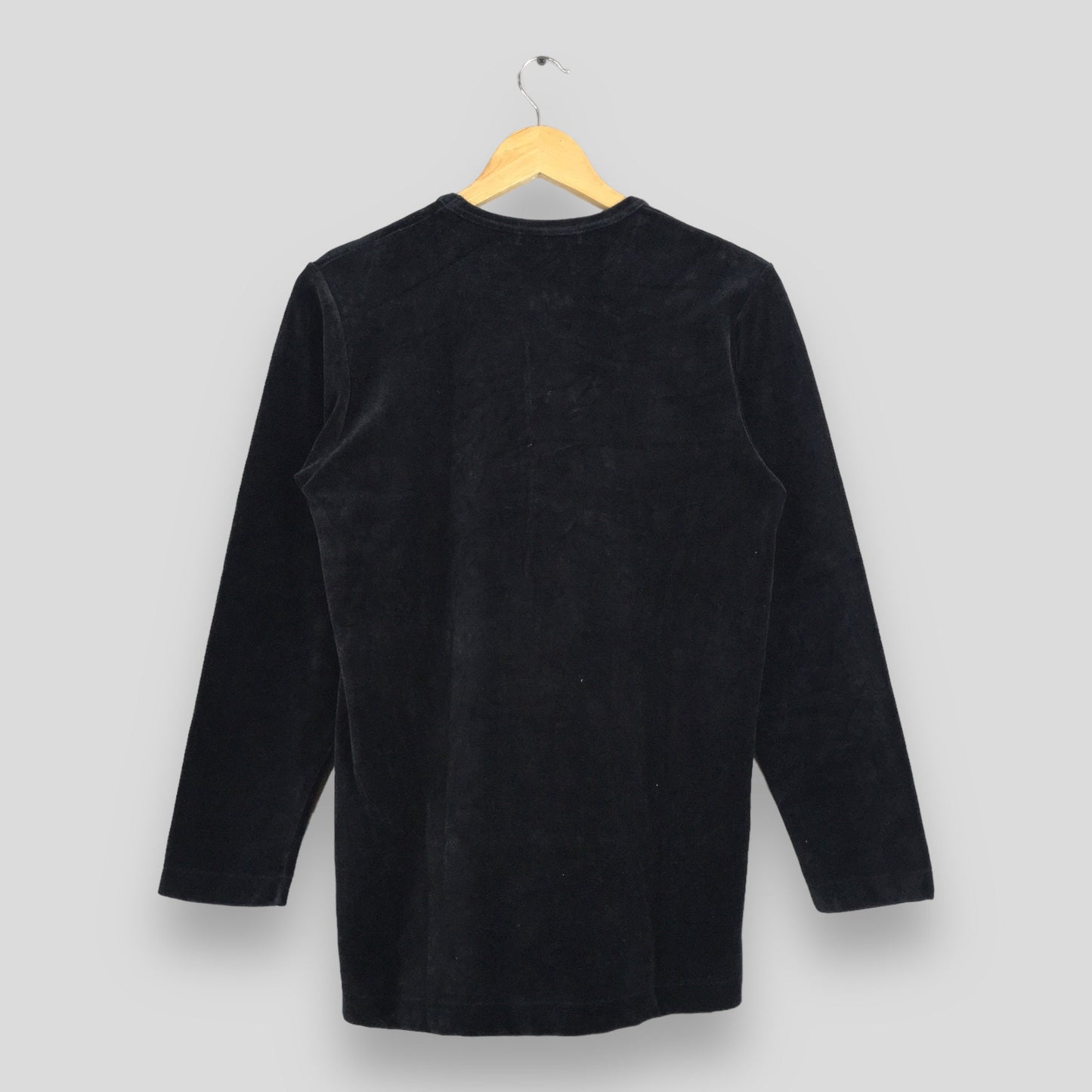 Tricot Comme Des Garcons Plain Velvet Black T shirt Small