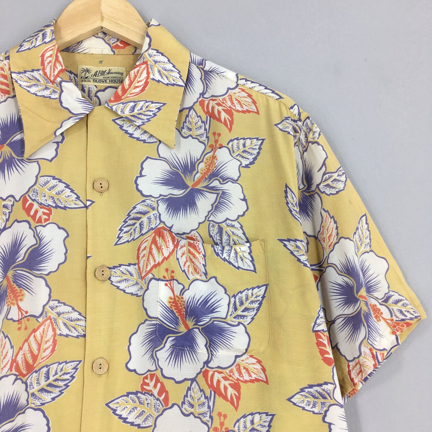 Hawaii Aloha Floral Printed Shirt Medium