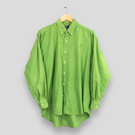 Polo Ralph Lauren Neon Green Corduroy Oxfords Large