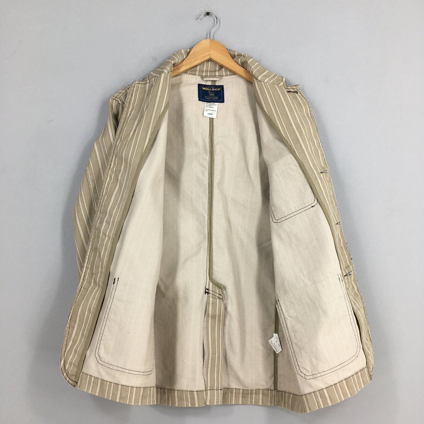 Woolrich Stripes Beige Jacket Large