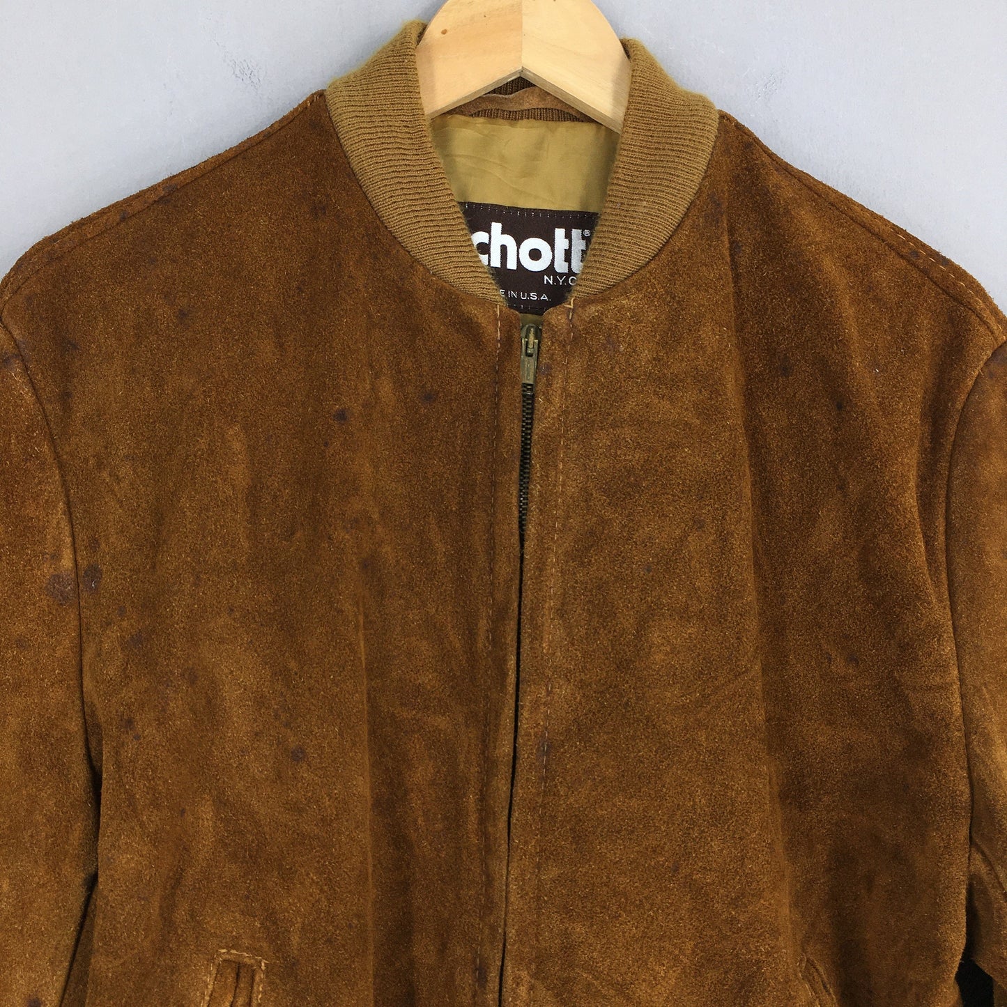 Schott NYC Brown Suede Leather Jacket Medium