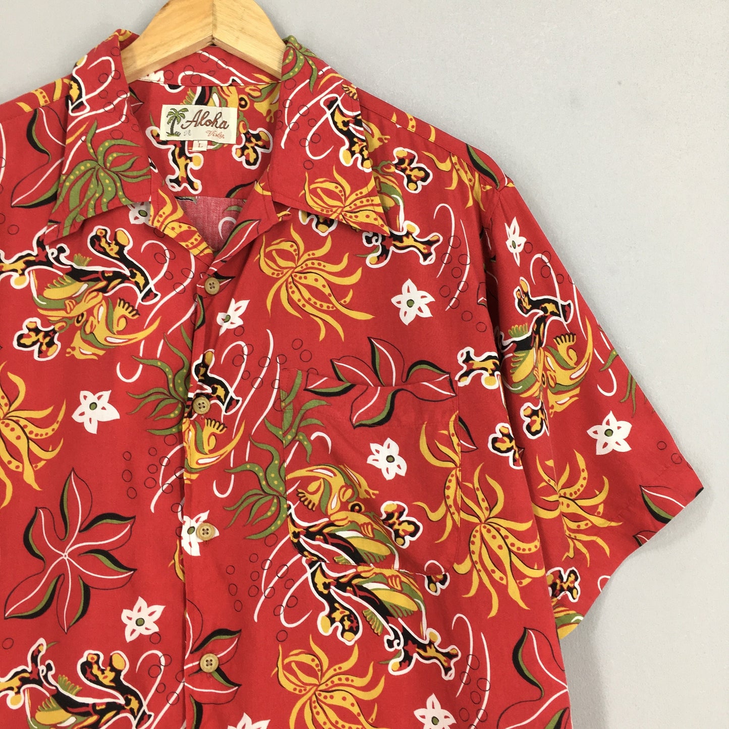 Vintage 80s Hawaii Aloha Sea Life Rayon Shirt Large