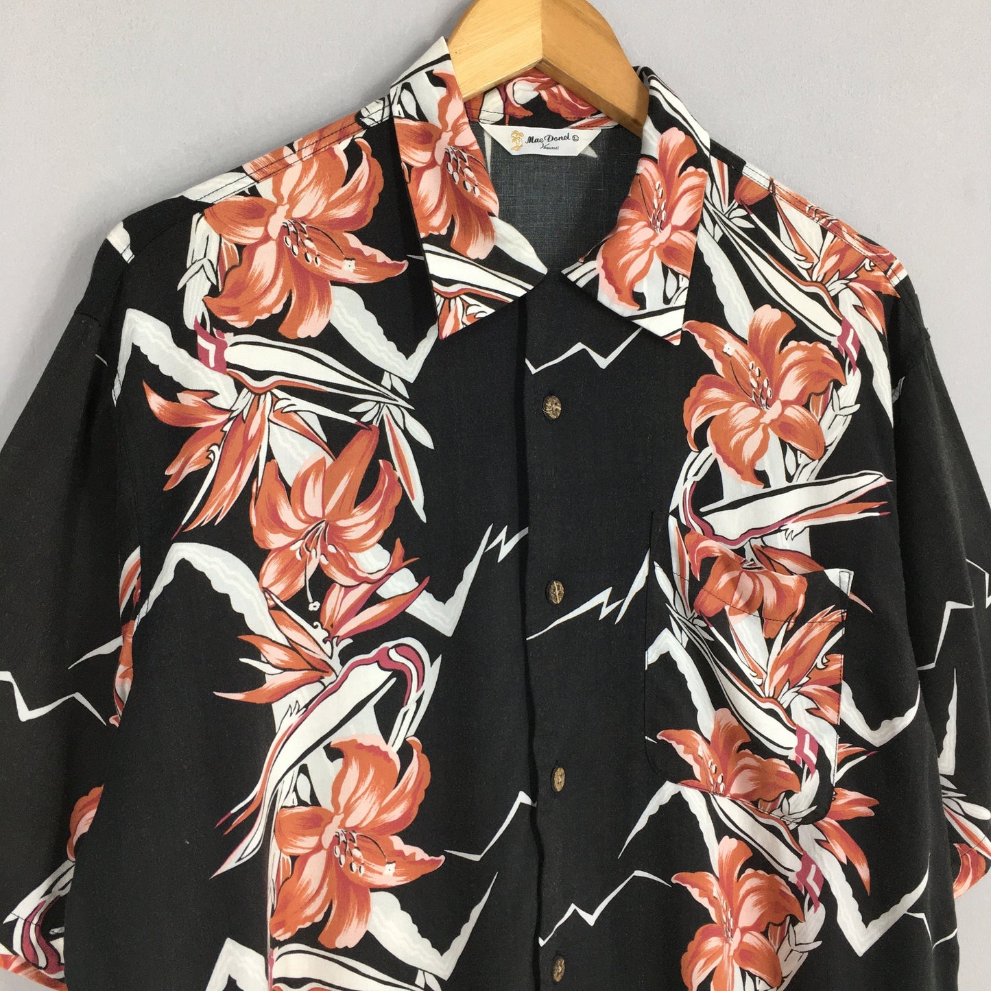 Vintage Hawaiian Aloha Floral Shirts Men Large