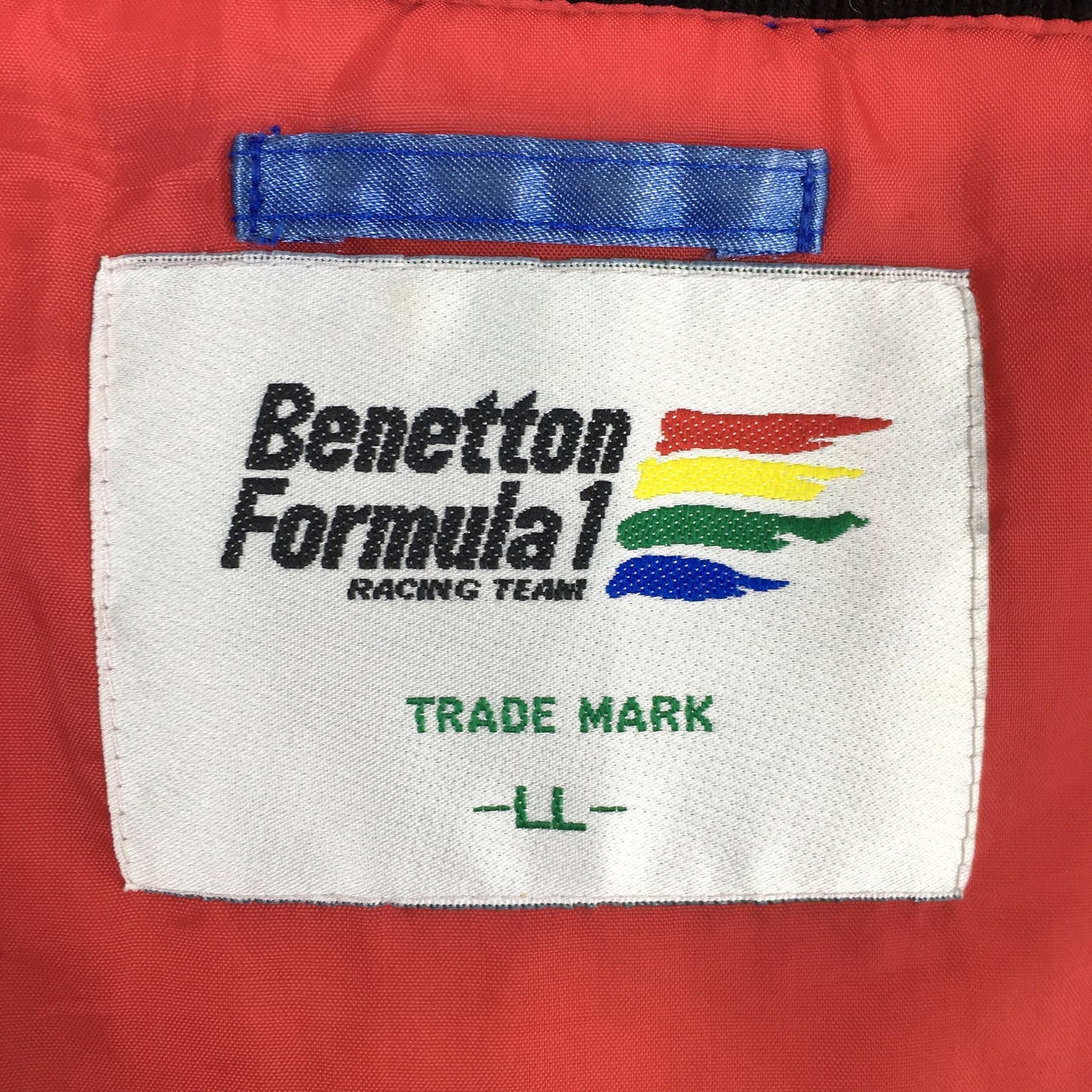 Benetton Formula 1 Embroidery Blue Bomber Jacket Large