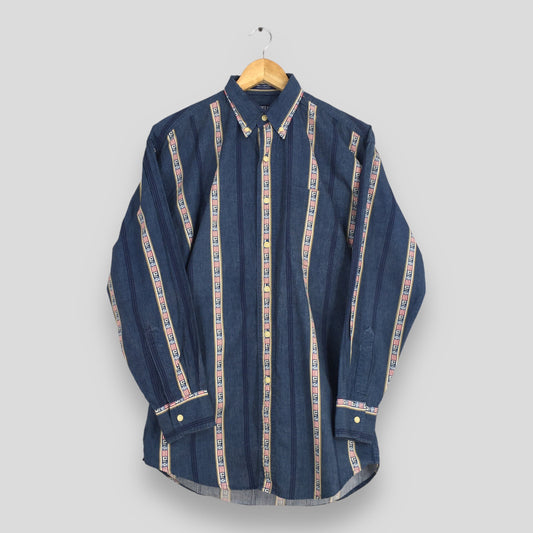 Chaps Ralph Lauren Striped Denim Shirt Small