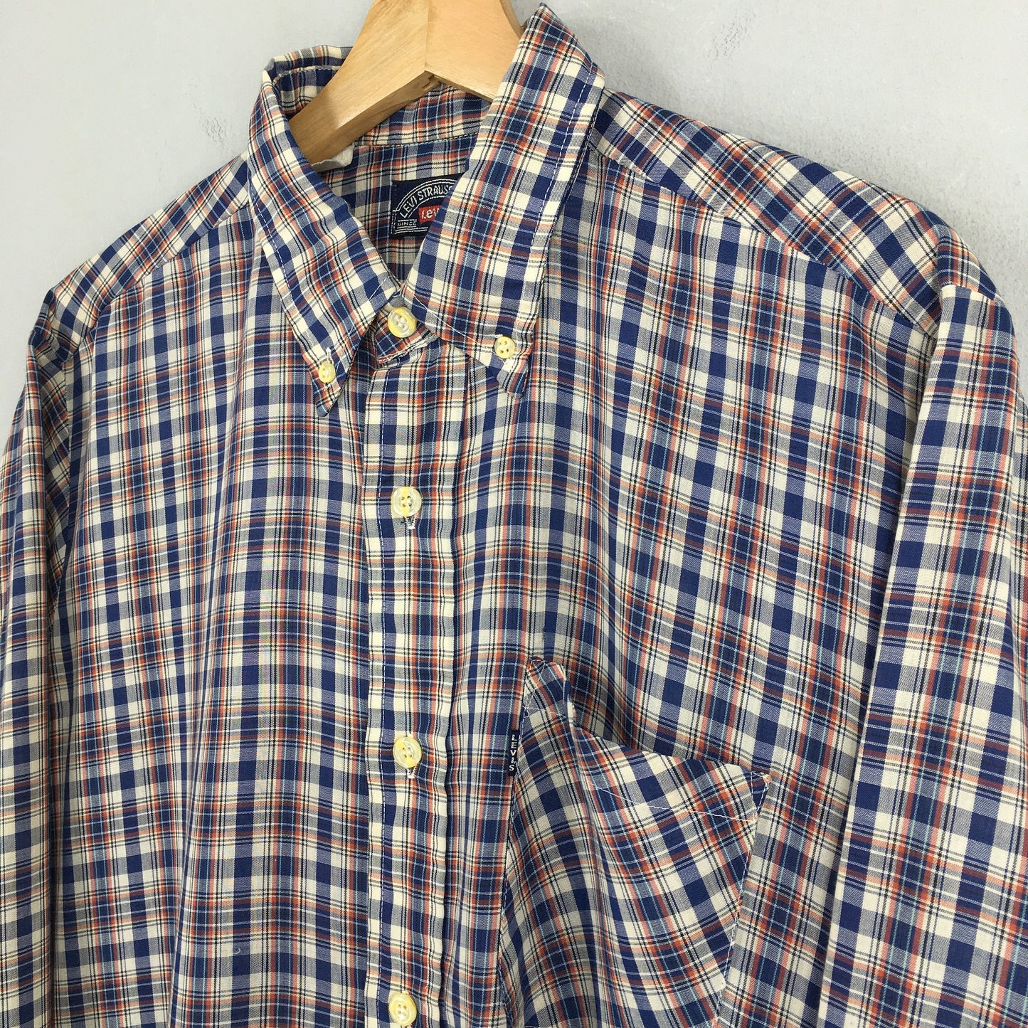 Levis Strauss Checkered Flannel Shirt Large