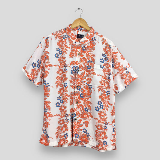 Hawaii Aloha Floral Printed Shirt Large